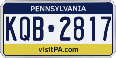 PA license plate KQB2817