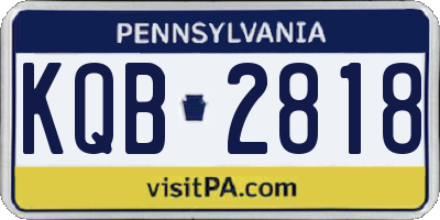 PA license plate KQB2818