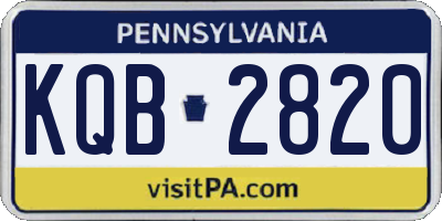 PA license plate KQB2820