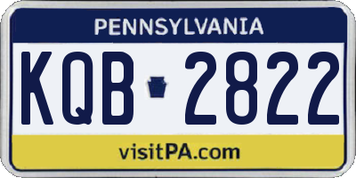 PA license plate KQB2822