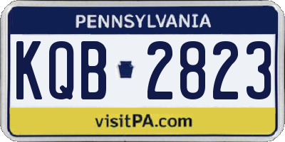 PA license plate KQB2823