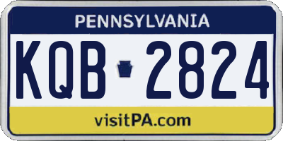 PA license plate KQB2824
