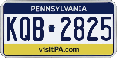 PA license plate KQB2825