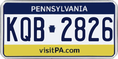 PA license plate KQB2826