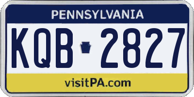 PA license plate KQB2827