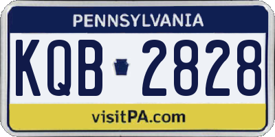 PA license plate KQB2828