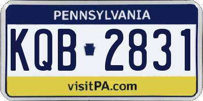 PA license plate KQB2831