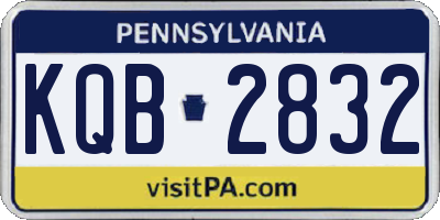 PA license plate KQB2832