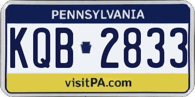PA license plate KQB2833
