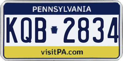 PA license plate KQB2834
