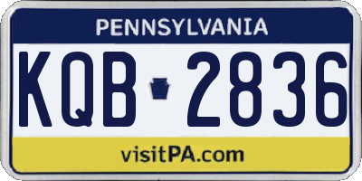 PA license plate KQB2836