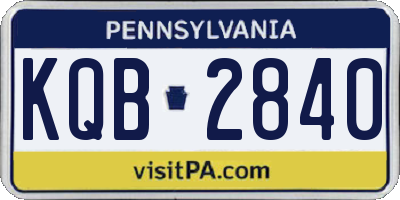 PA license plate KQB2840