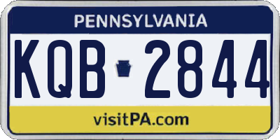 PA license plate KQB2844