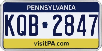PA license plate KQB2847