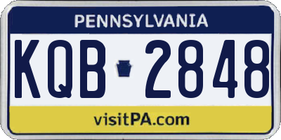 PA license plate KQB2848