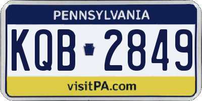 PA license plate KQB2849
