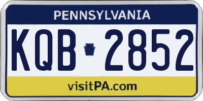 PA license plate KQB2852