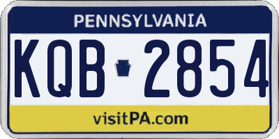 PA license plate KQB2854