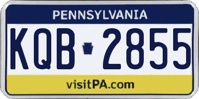 PA license plate KQB2855