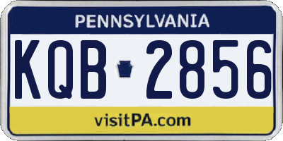 PA license plate KQB2856