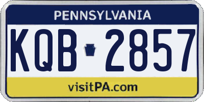 PA license plate KQB2857