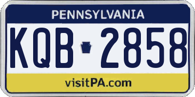 PA license plate KQB2858