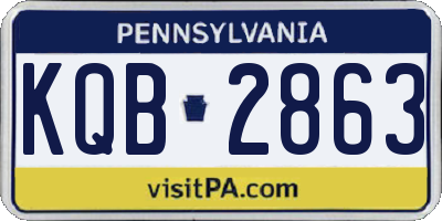 PA license plate KQB2863
