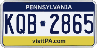 PA license plate KQB2865