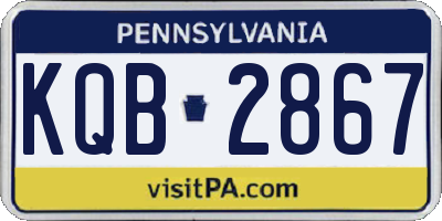 PA license plate KQB2867