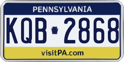 PA license plate KQB2868