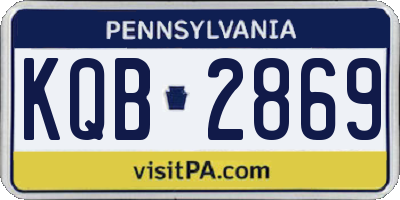 PA license plate KQB2869
