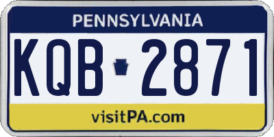 PA license plate KQB2871