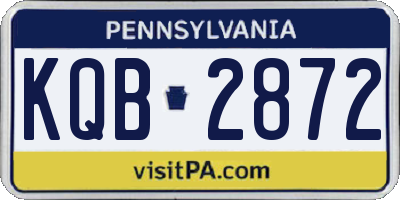 PA license plate KQB2872