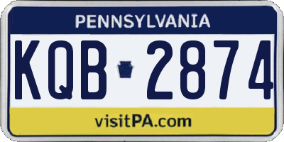 PA license plate KQB2874