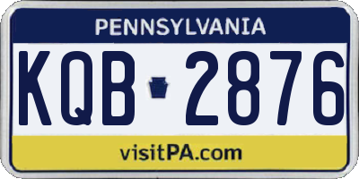 PA license plate KQB2876