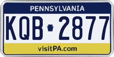 PA license plate KQB2877