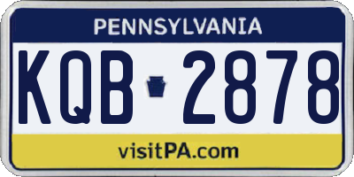 PA license plate KQB2878