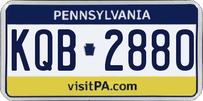 PA license plate KQB2880