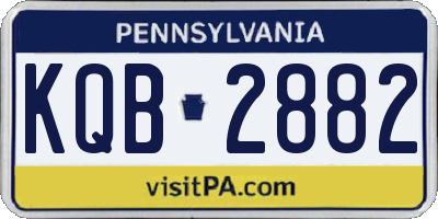 PA license plate KQB2882