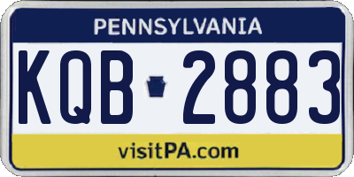 PA license plate KQB2883