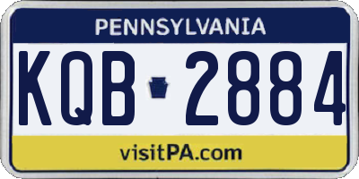 PA license plate KQB2884