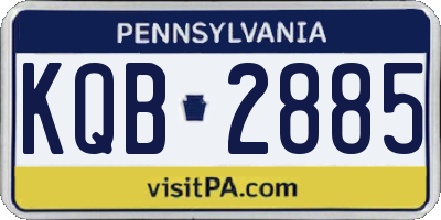 PA license plate KQB2885