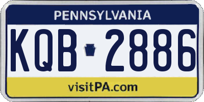 PA license plate KQB2886