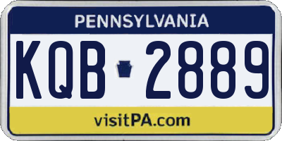 PA license plate KQB2889
