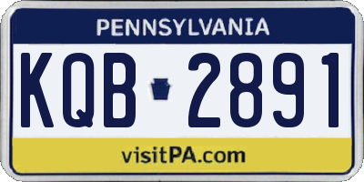 PA license plate KQB2891