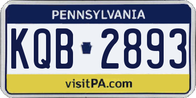 PA license plate KQB2893