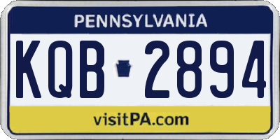 PA license plate KQB2894