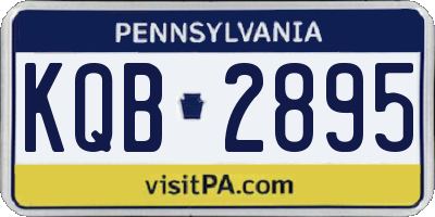 PA license plate KQB2895