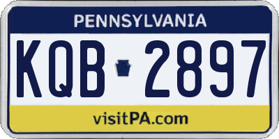 PA license plate KQB2897
