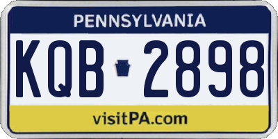PA license plate KQB2898